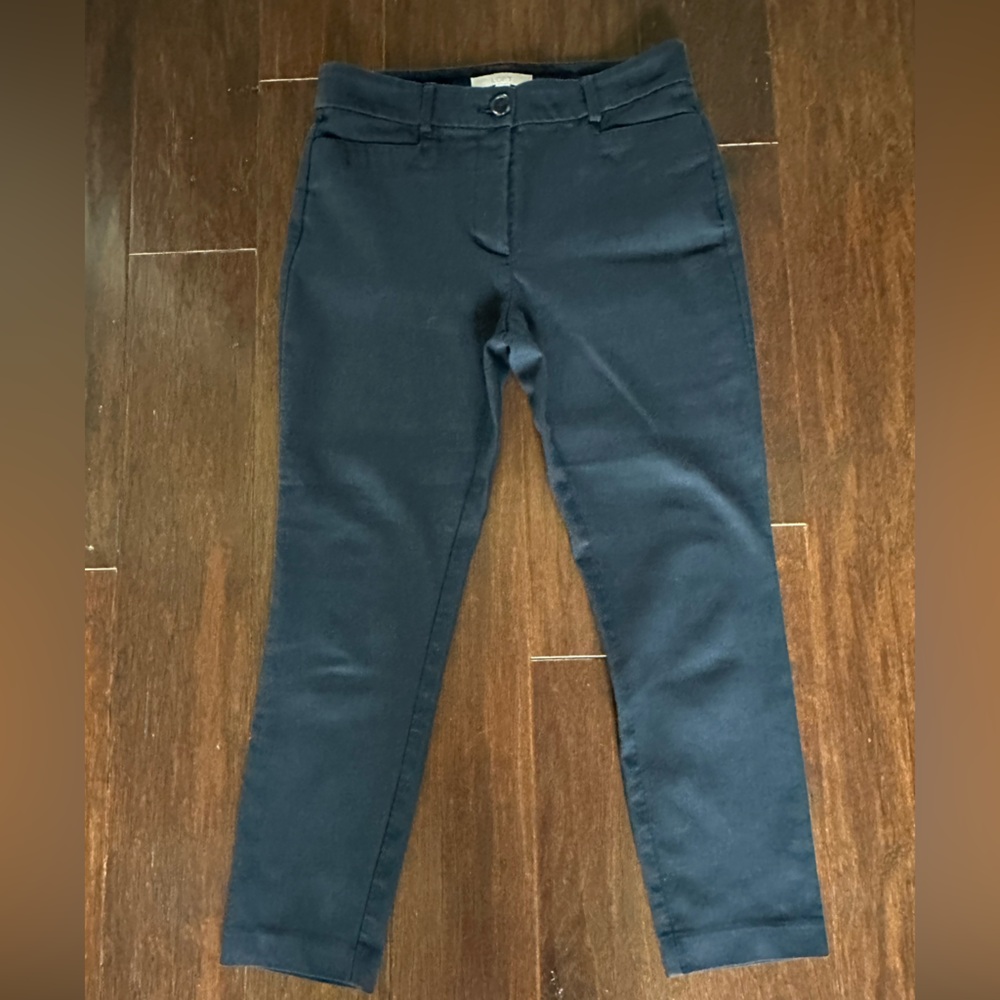LOFT Elegant Dark Navy Sutton Ankle Skinny Trousers